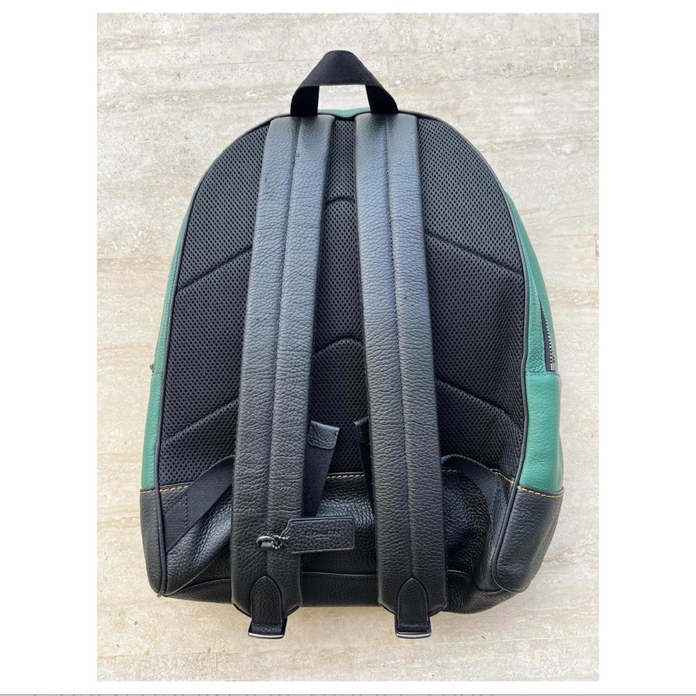 Coach Green and Black Leather Backpack - Picture 2 of 6